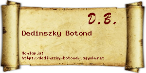 Dedinszky Botond névjegykártya