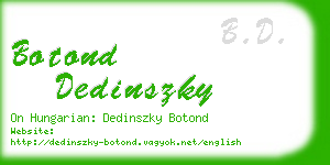 botond dedinszky business card